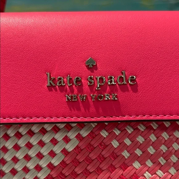 Kate Spade New York Wild Rose Cruise Gingham Wovan Plaid Tote - Picture 6 of 16